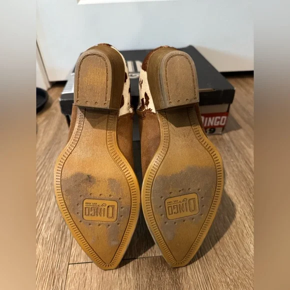 DINGO Buck The Rules Cowgirl Boot, Ankle Cow Print Comfortable Statement - Picture 4 of 6